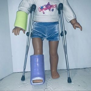 American Girl Gymnastics outfit w/ Crutch Set